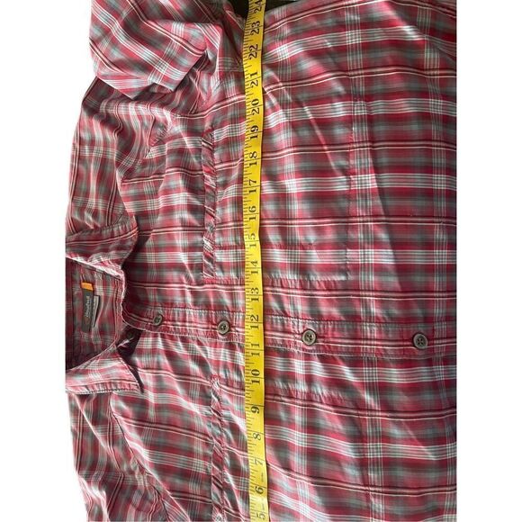 Cloudviel Mens Red Plaided Short Sleeve Collared Button Up Shirt Large - Picture 8 of 13